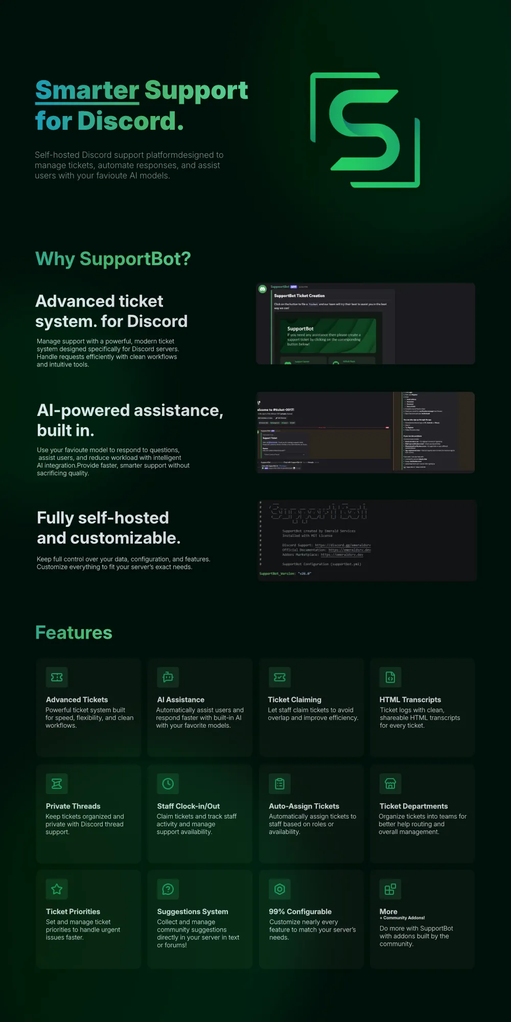 SupportBot — Discord Support & Ticket System screenshot